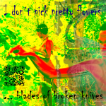 Blades of broken knifs